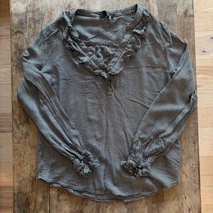 PAIGE GINGHAM RUFFLE BLOUSE